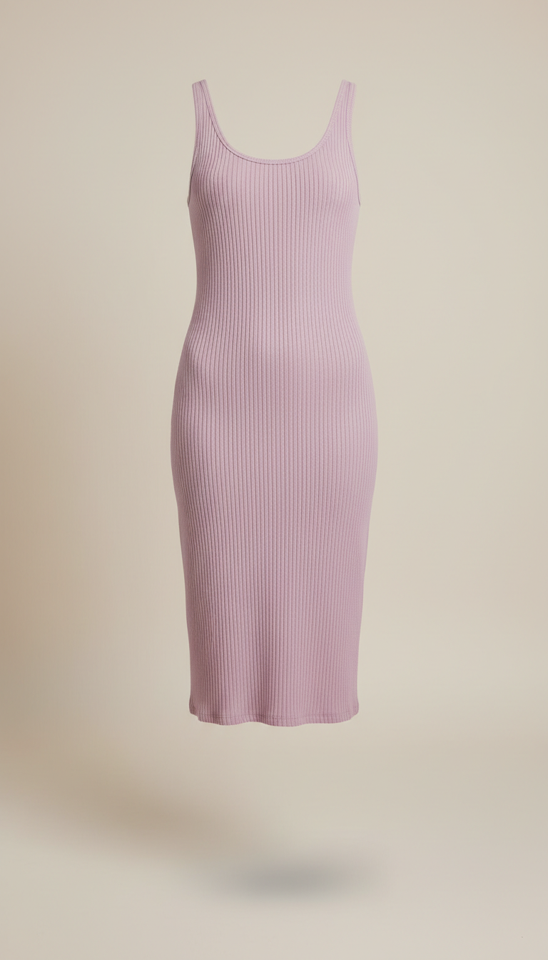 Ribbed tank dress in lilac dream
